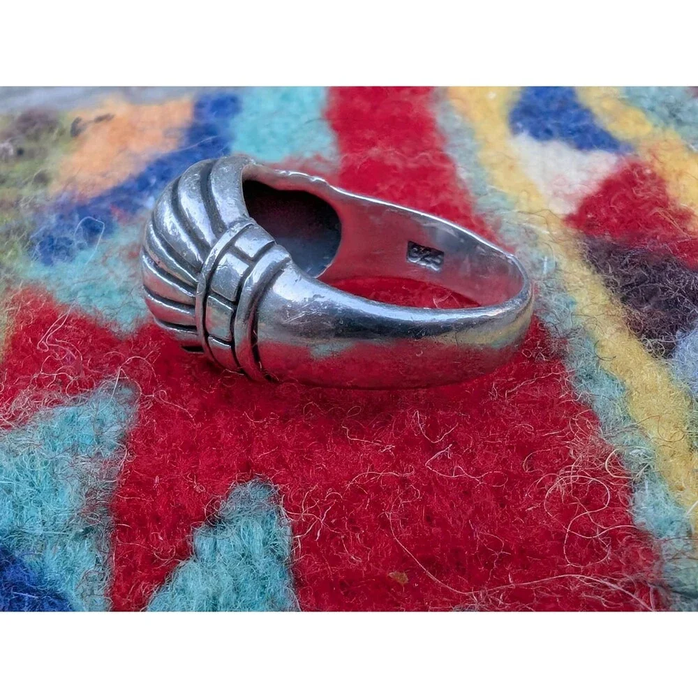 Vintage Sterling Silver Dome Ring Size 7